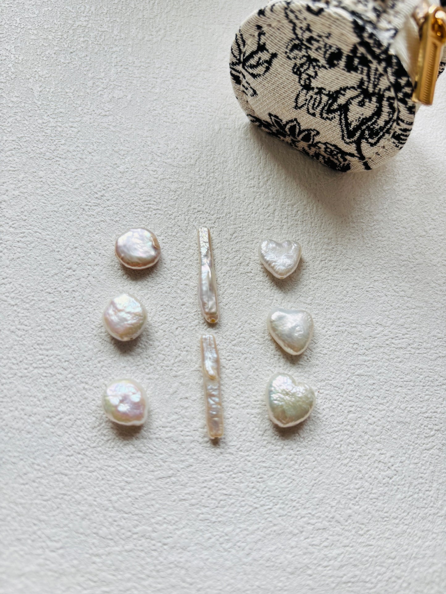 Handmade Freshwater Pearl Charm – Button, Heart & Bar Pendant