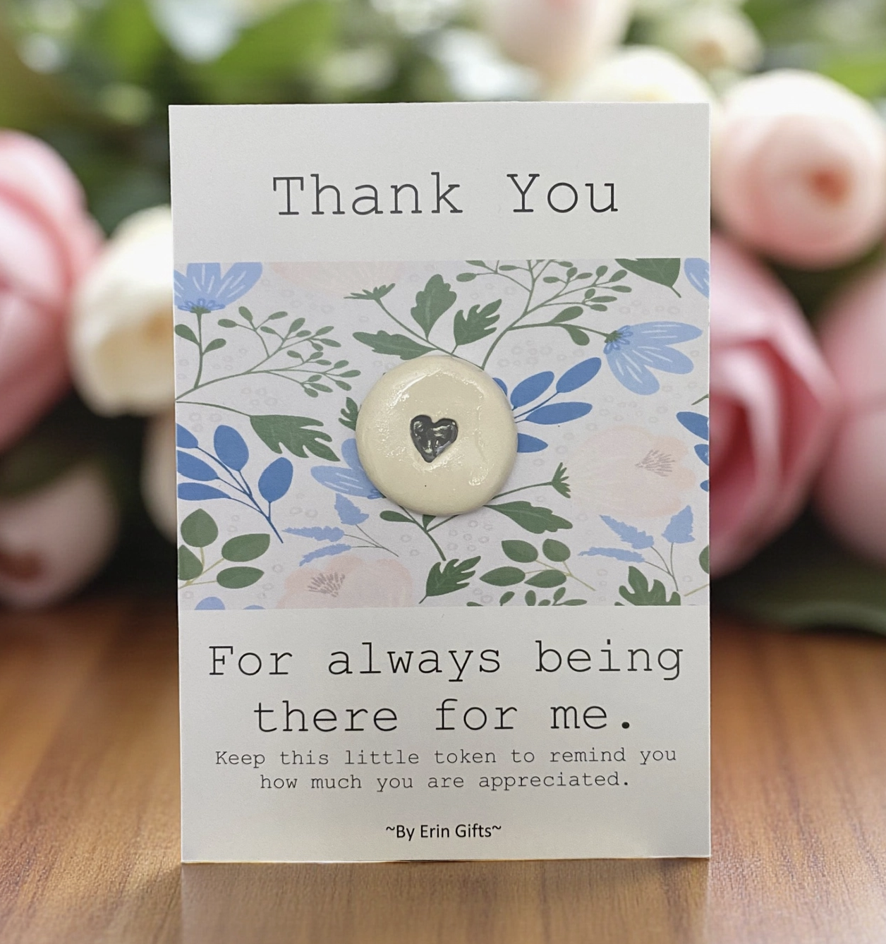 Thank You For Always... Ceramic Pocket Token Pocket Hug Card