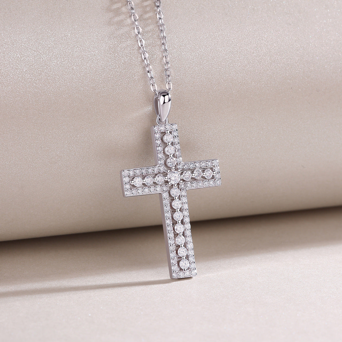 Moissanite Diamond Cross Necklace