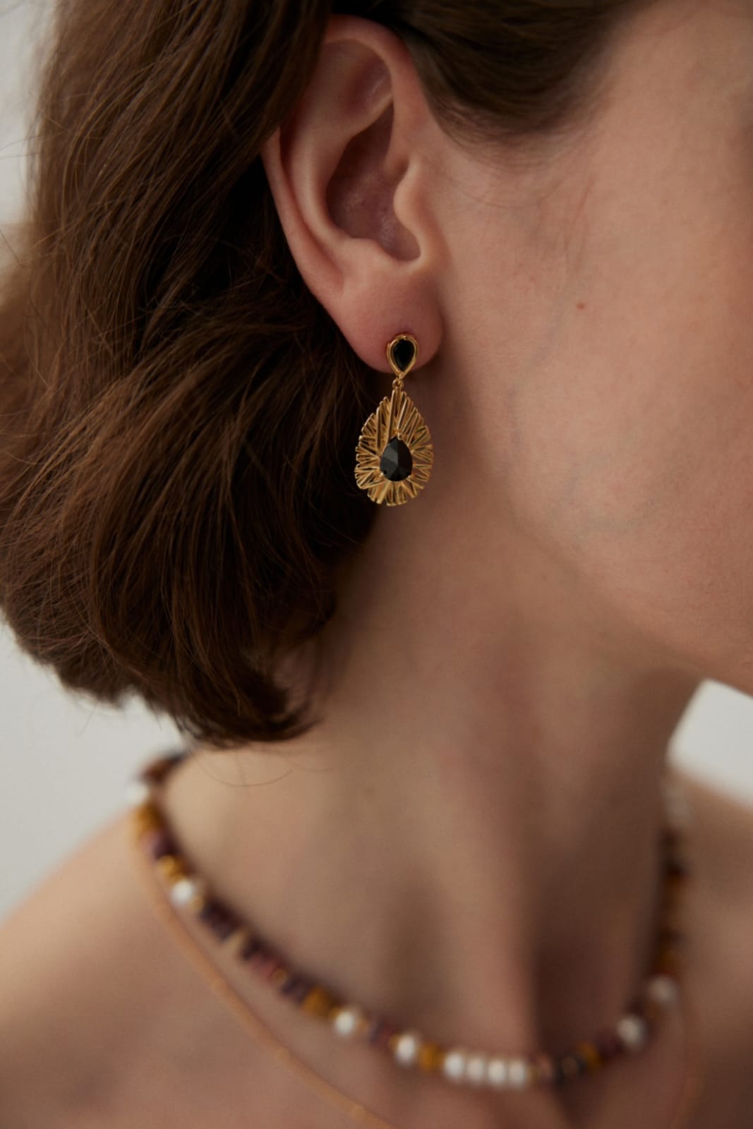Regal Charm Black Zirconia Earrings
