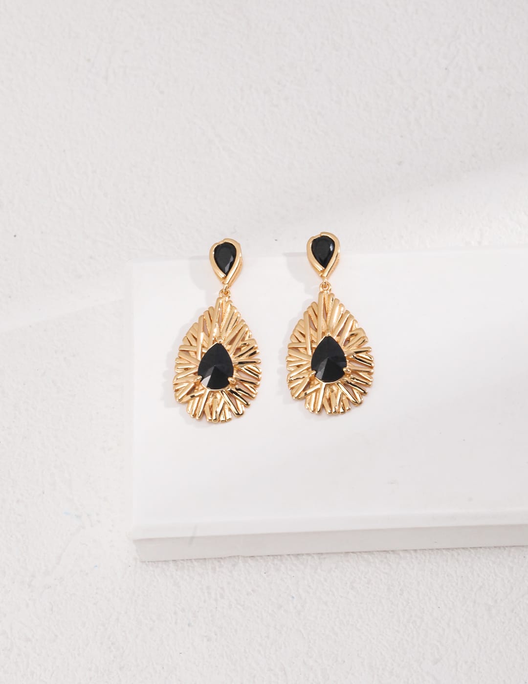 Regal Charm Black Zirconia Earrings