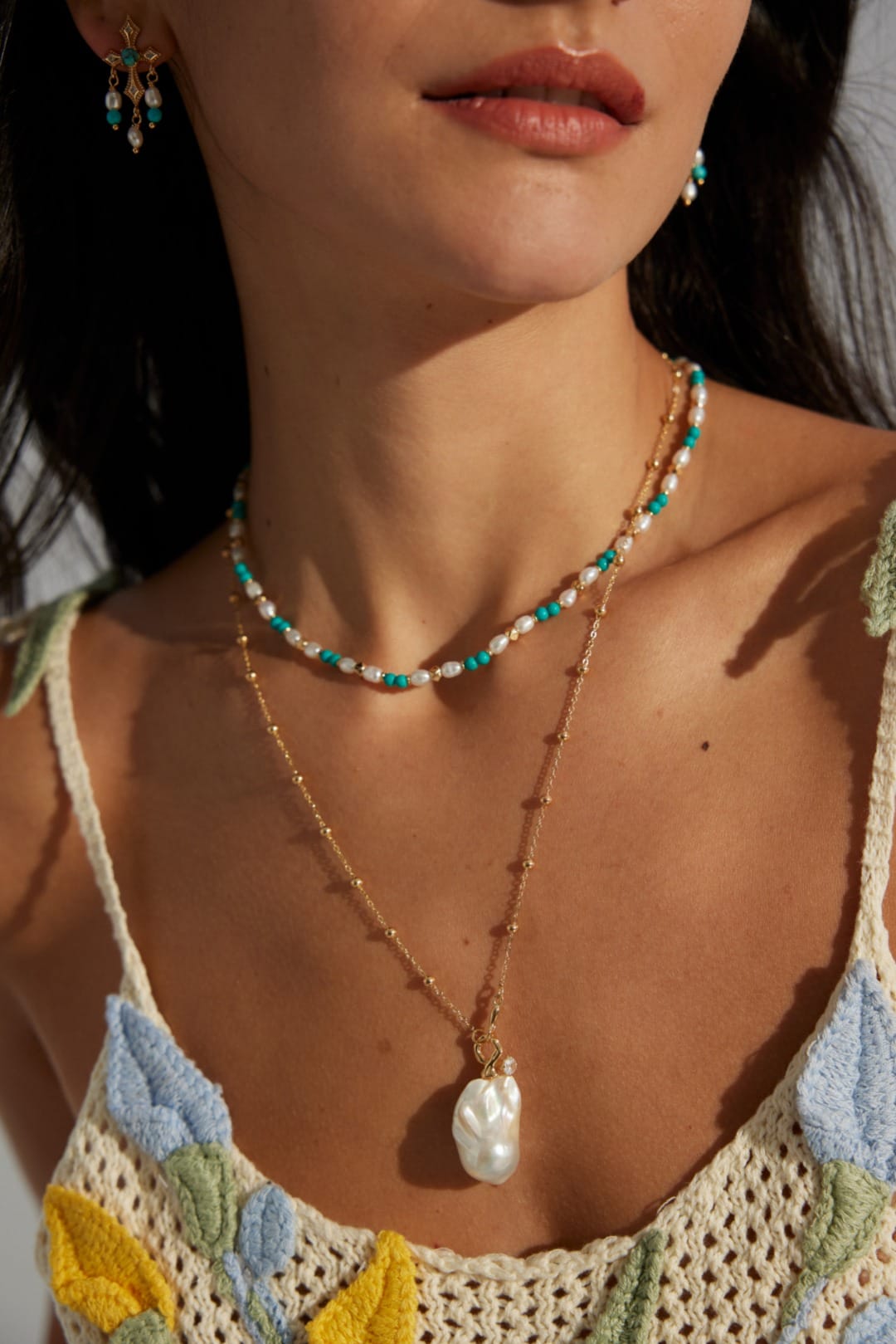 Golden Coast Baroque Pearl Necklace – Effortless Summer Elegance