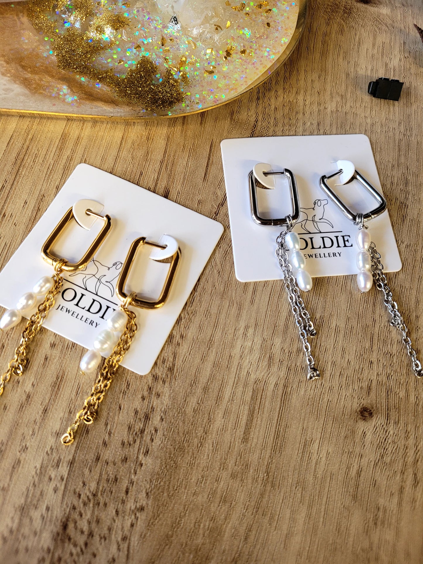 Whispering Waves Pearls Earrings