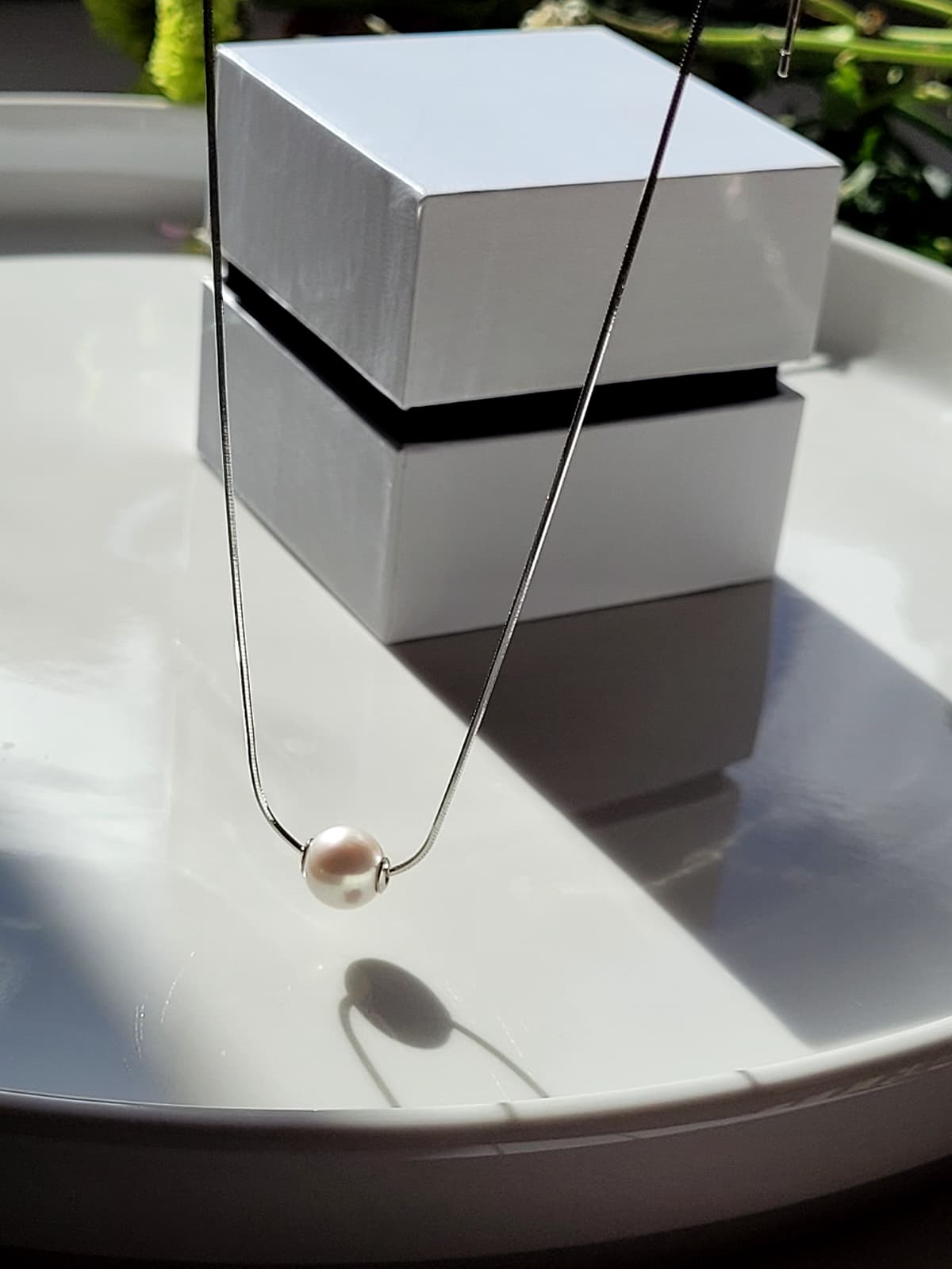 Cultured Freshwater Pearl Slider Necklace – Timeless Elegance