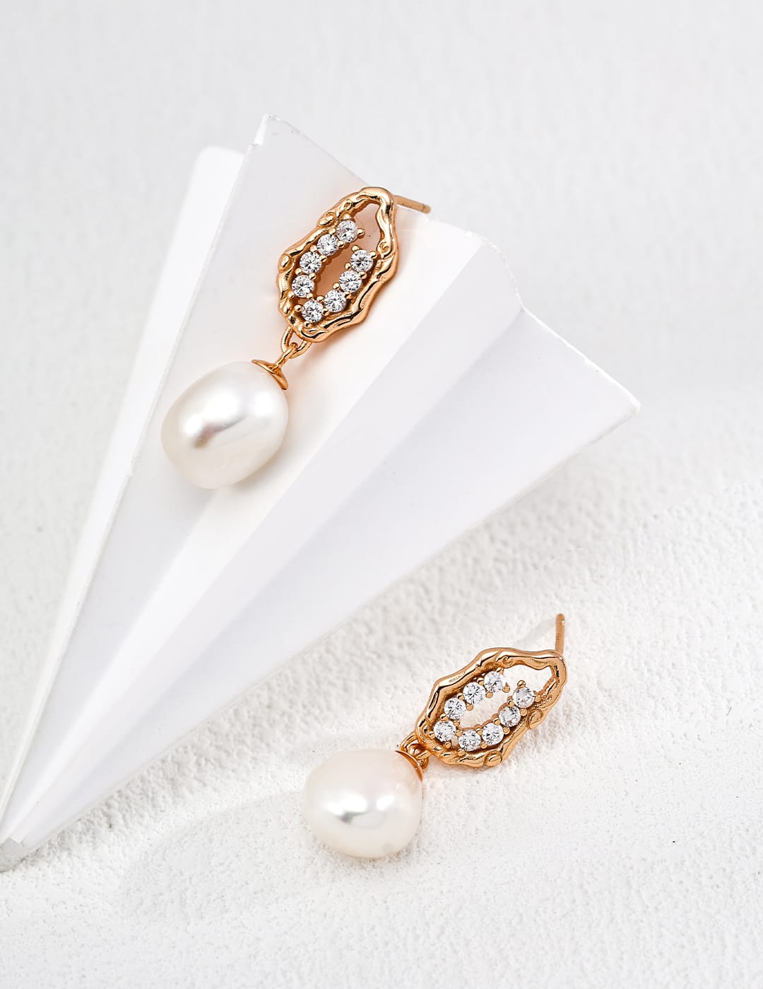 Sparkling Golden Baroque Pearl Earrings