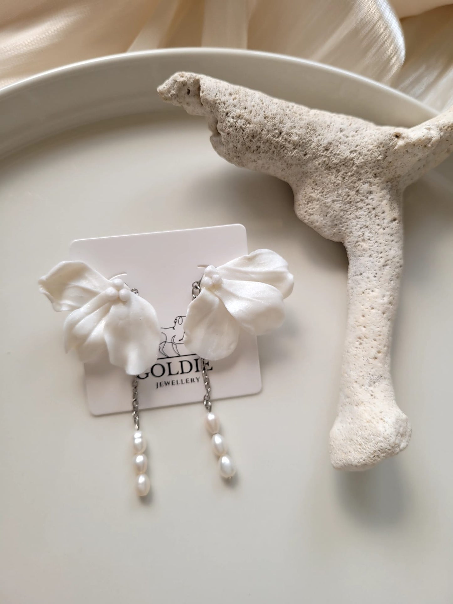 Floral Pearl Drop Earrings