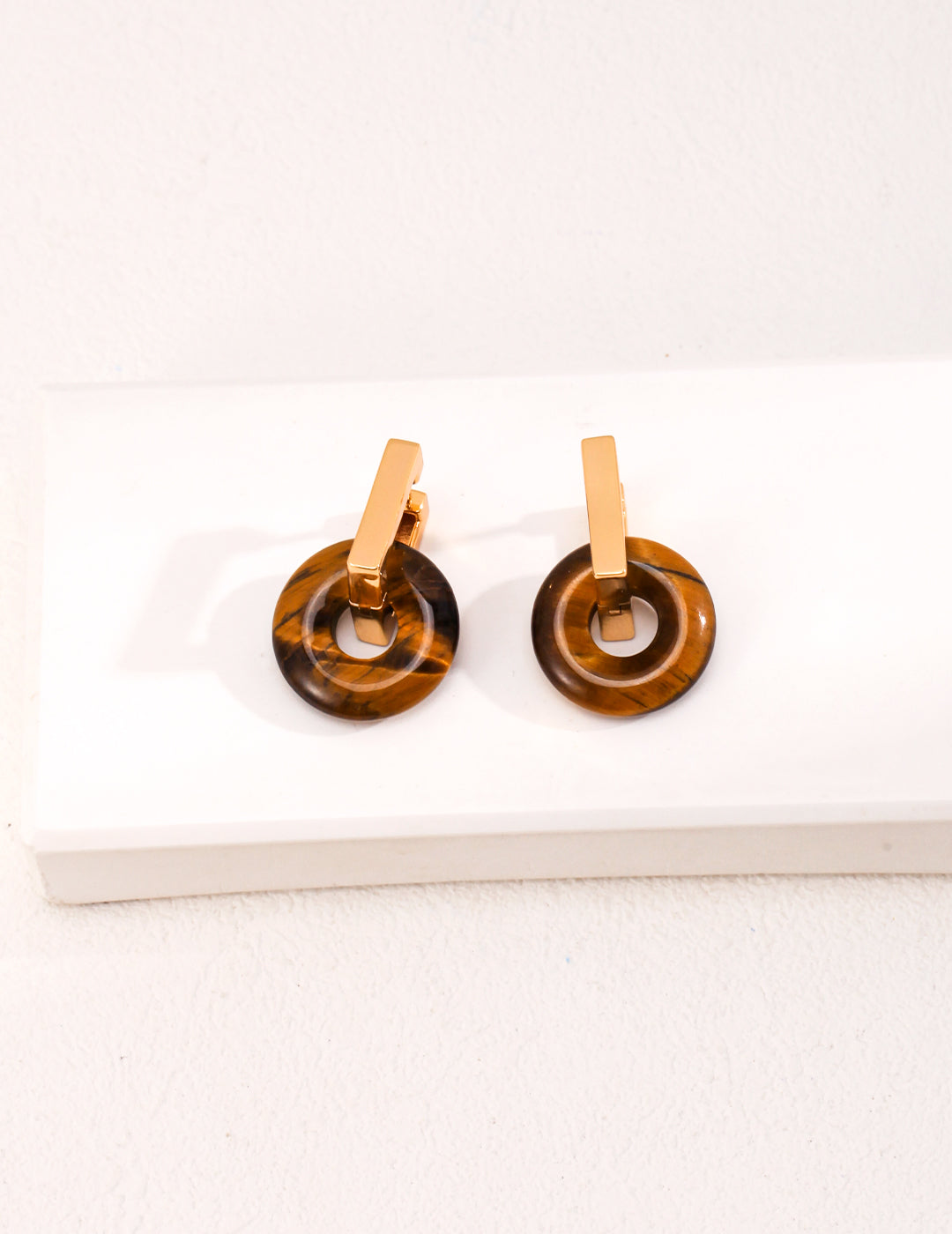 Tiger's Eye Hoop Earrings