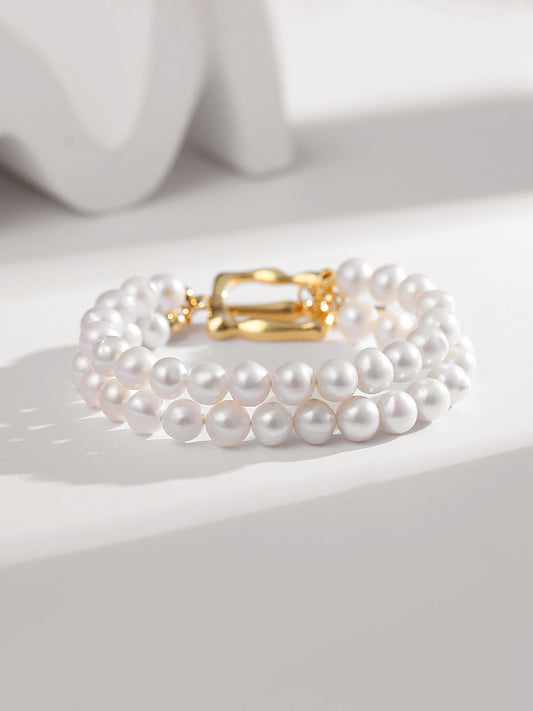 Double Layers Natural Pearl Bracelet