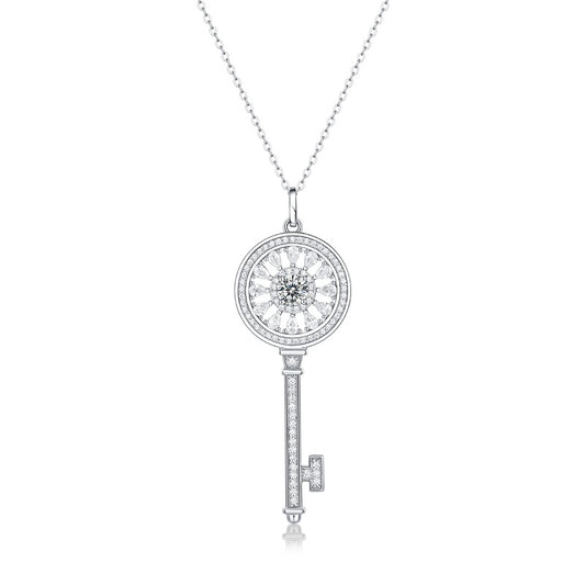 0.50CT The Key To Heart Moissanite Necklace