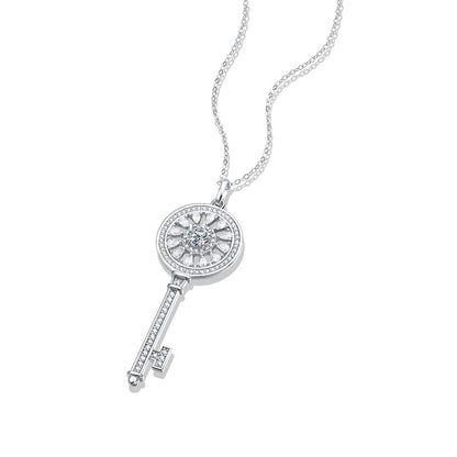 0.50CT The Key To Heart Moissanite Necklace