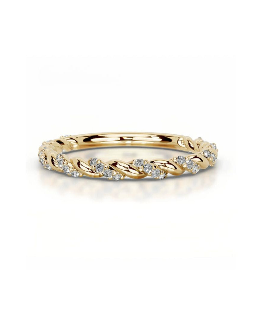 Twisted Moissanite Ring – 925 Silver, Stackable & Stylish