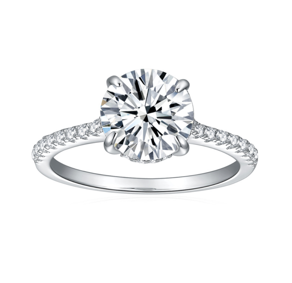 1.00CT Round Cut Moissanite Ring