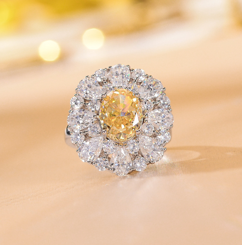 Yellow Zircon Cocktail Ring