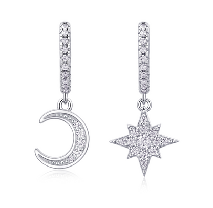 Lunar & Star Moissanite Earrings