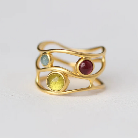 Gaudí-Inspired Gemstone Ring