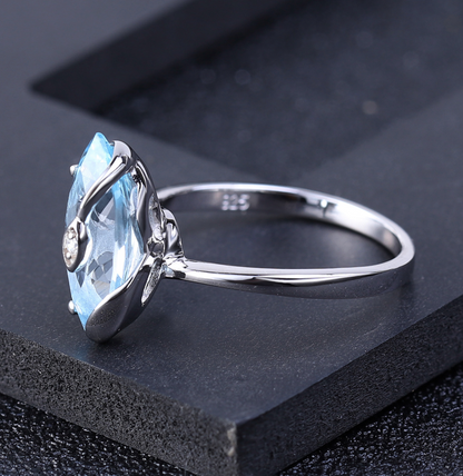 3.34CT Blue Topaz Ring