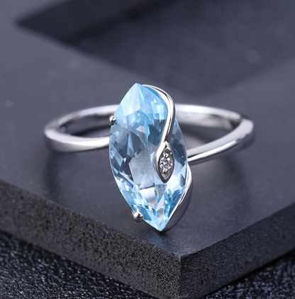 3.34CT Blue Topaz Ring