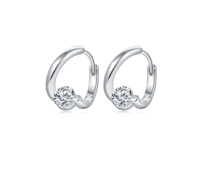 0.50CT Small Moissanite Hoop Earrings