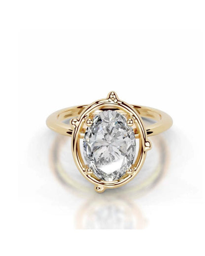 2CT Oval-Cut Moissanite Branch Ring – 925 Silver, Unique Design