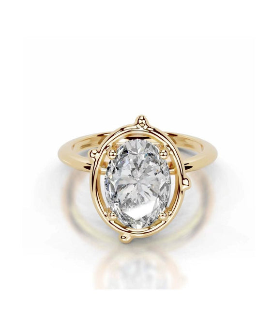 2CT Oval-Cut Moissanite Branch Ring – 925 Silver, Unique Design