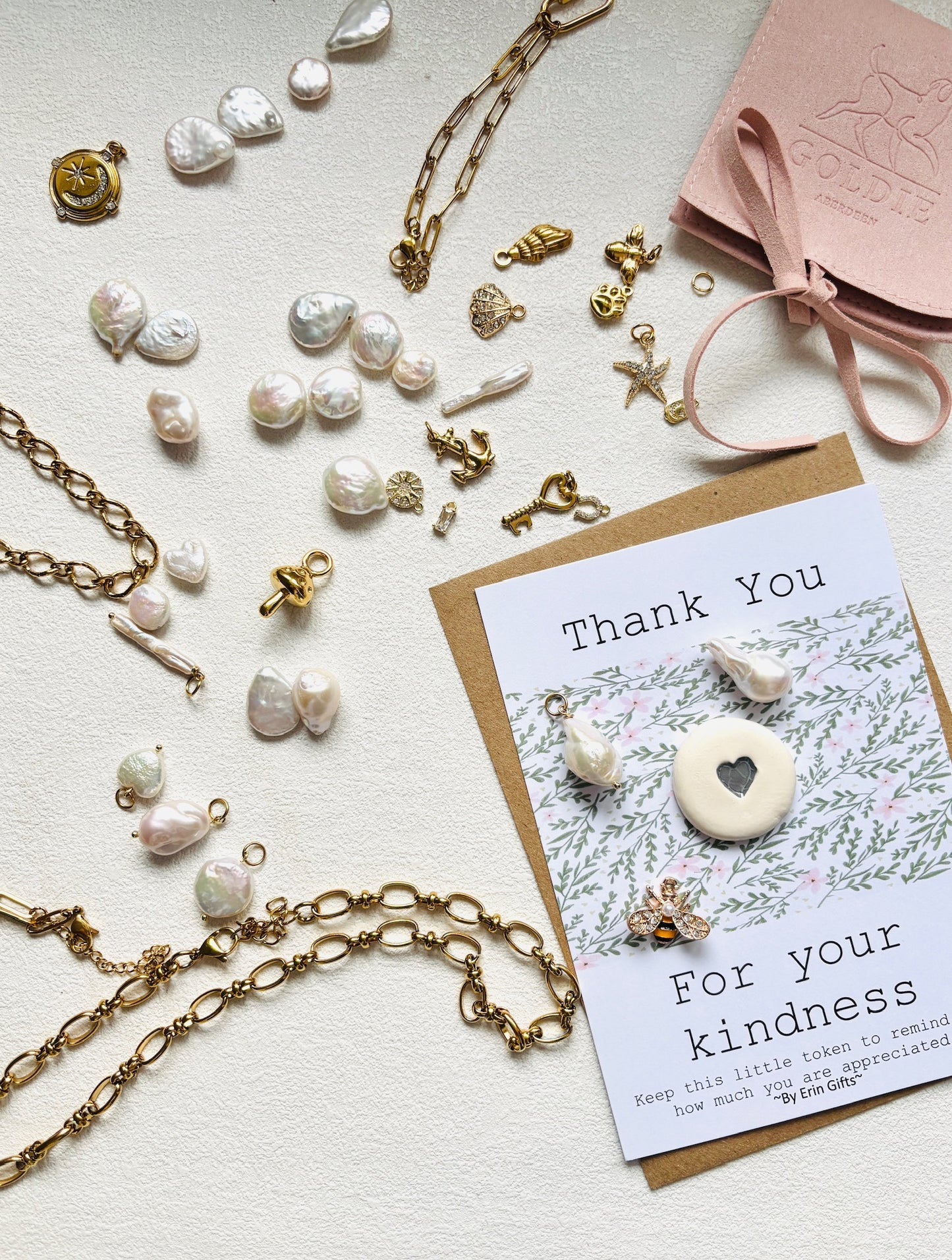 Handmade Freshwater Pearl Charm – Button, Heart & Bar Pendant