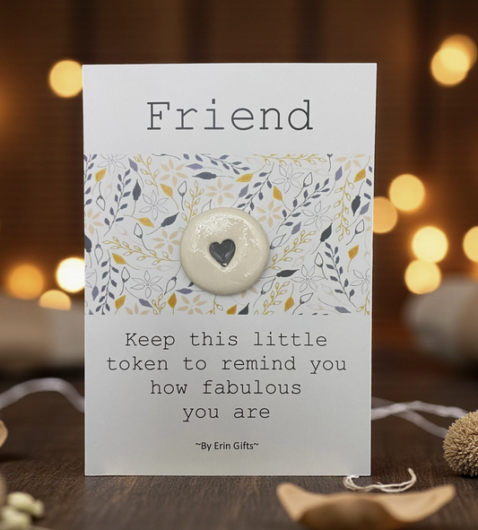 Friend Ceramic Pocket Token Pocket Hug and Card