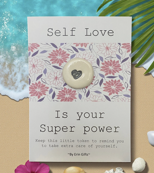 Self Love Ceramic Pocket Token Pocket Hug and Card