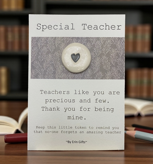Special Teacher Ceramic Pocket Token Pocket Hug and Card