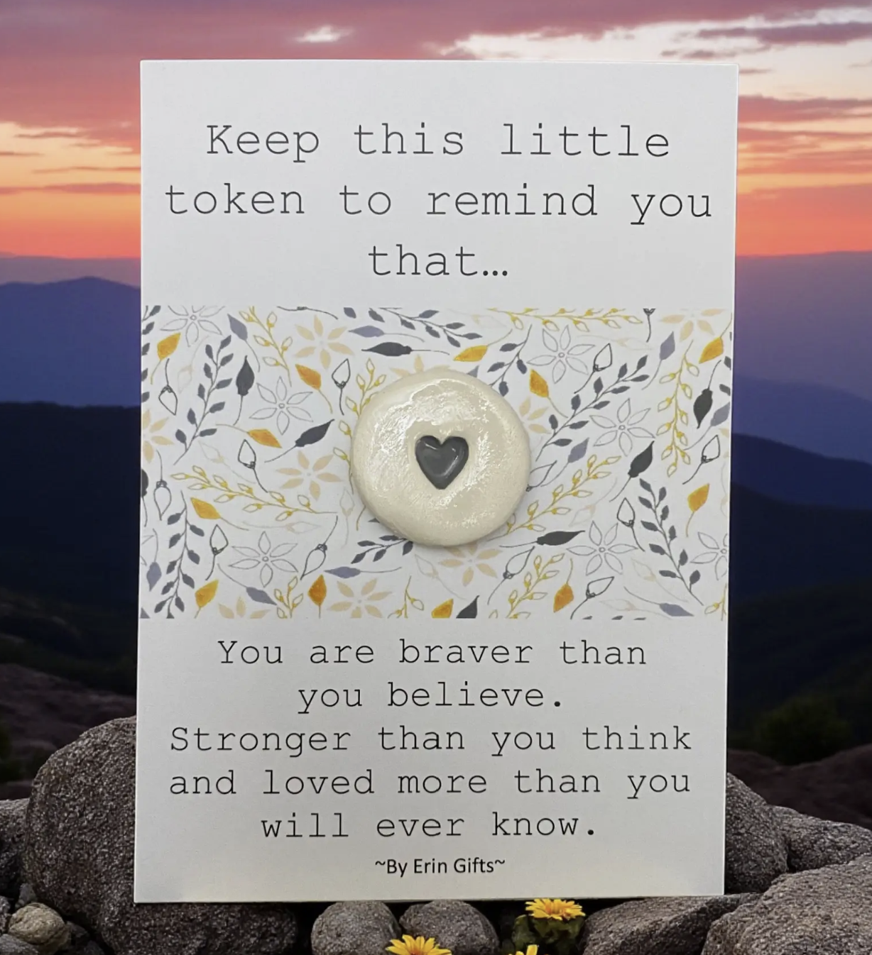 You Are Braver... Ceramic Pocket Token Pocket Hug and Card