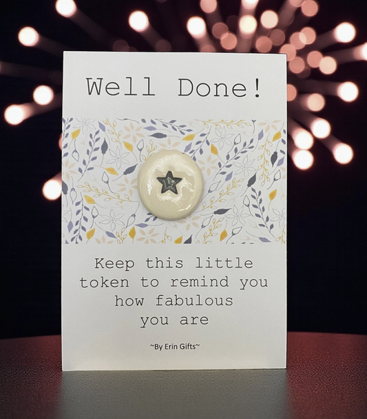Well Done Ceramic Pocket Token Pocket Hug and Card