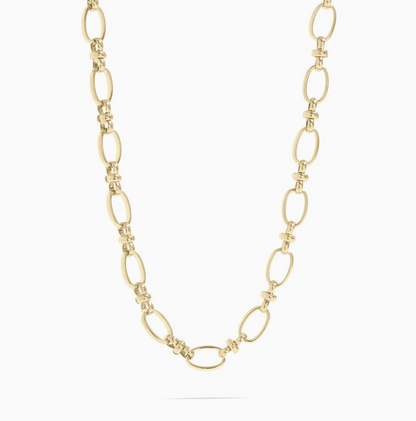 Statement Chain Necklace – 18K Gold PVD Stainless Steel Open Circle Link Necklac