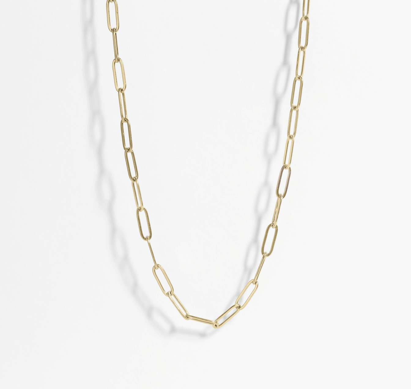 Paperclip Chain Necklace – 18K Gold PVD Stainless Steel Minimal Layering Necklace
