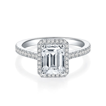 2.00CT Emerald Cut Moissanite Ring