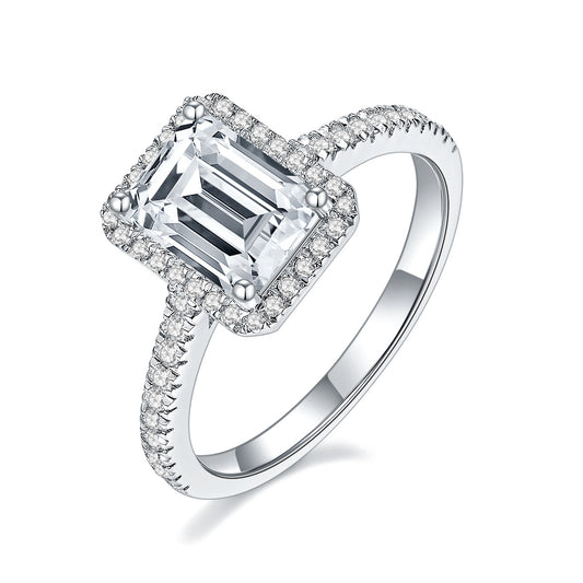 2.00CT Emerald Cut Moissanite Ring