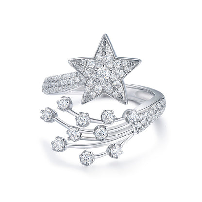 Sparkling Star Moissanite Ring