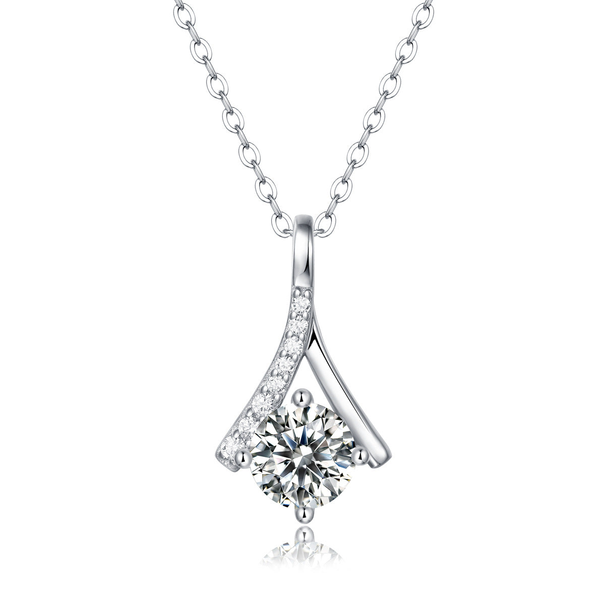 1.00CT Angel Pendant Moissanite Necklace