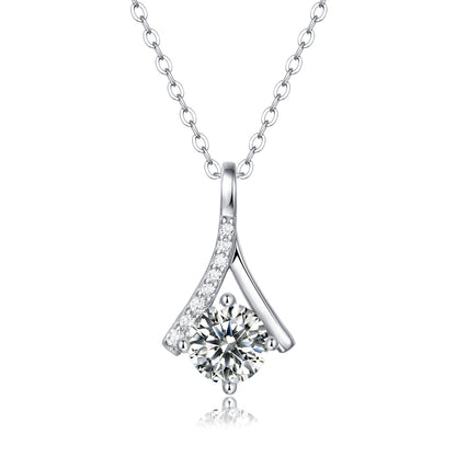 1.00CT Angel Pendant Moissanite Necklace