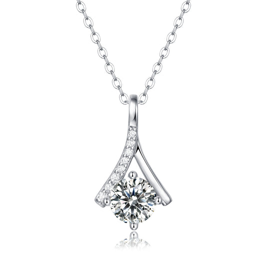 1.00CT Angel Pendant Moissanite Necklace