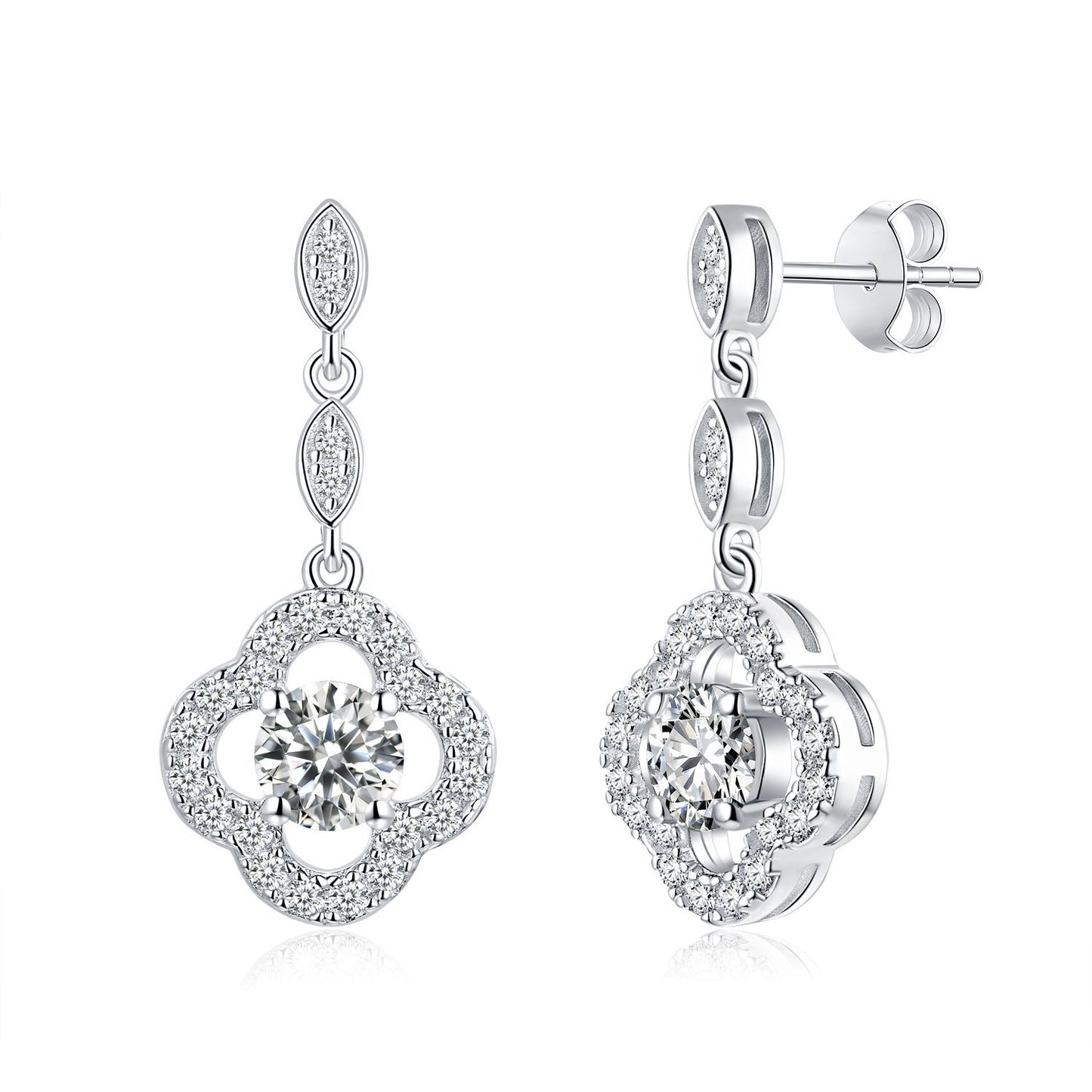 0.50CT Clover Moissanite Earrings