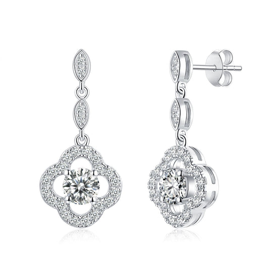 0.50CT Clover Moissanite Earrings