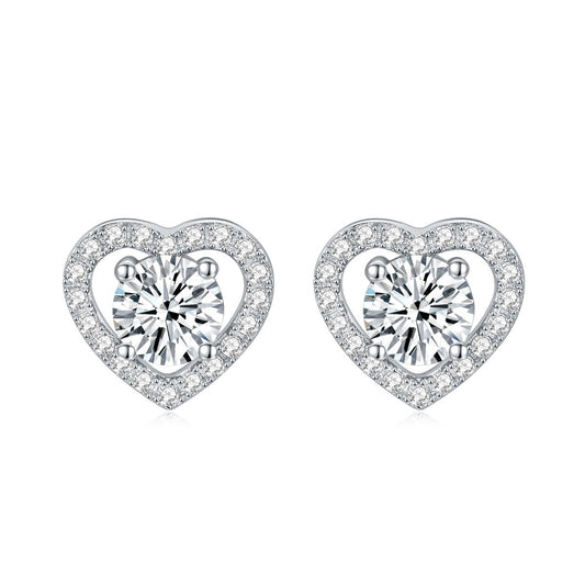 0.50CT Heart Moissanite Earrings