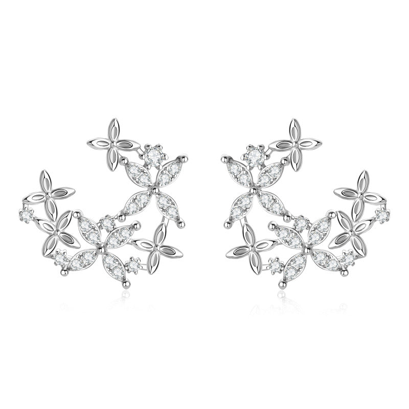 Sparkling Leaf Moissanite Earrings