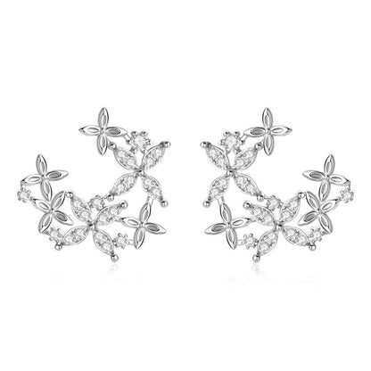 Sparkling Leaf Moissanite Earrings