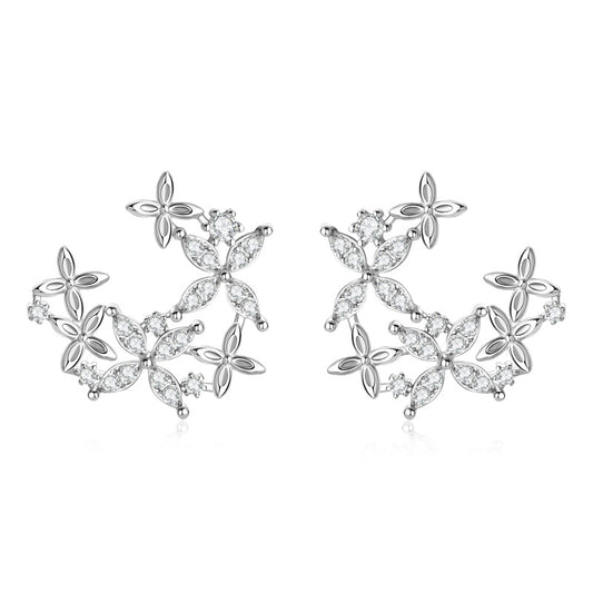 Sparkling Leaf Moissanite Earrings