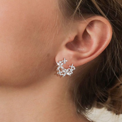 Sparkling Leaf Moissanite Earrings