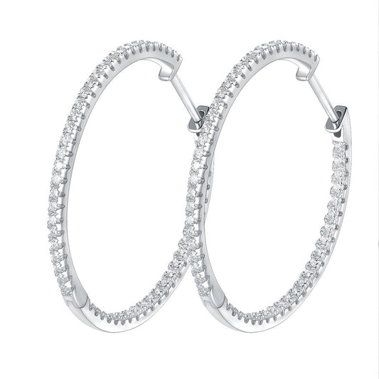 Sparkling Huggie Moissanite Hoop Earrings