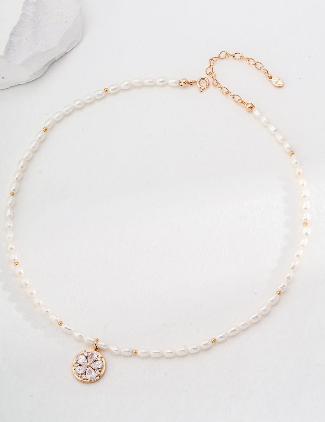 Sparkling Blossom Pearl Necklace