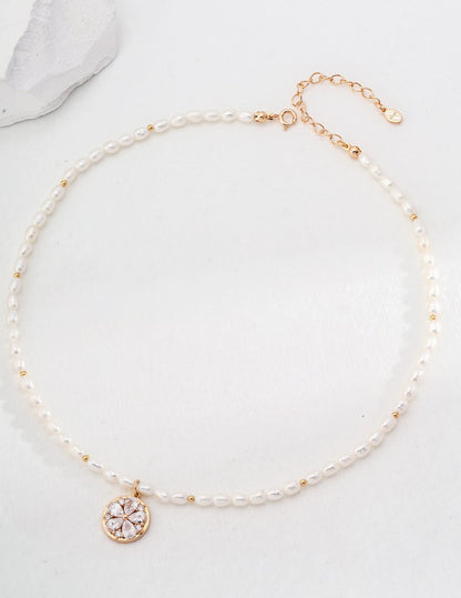 Sparkling Blossom Pearl Necklace