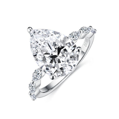 5.00CT Pear Cut  Moissanite Diamond Ring