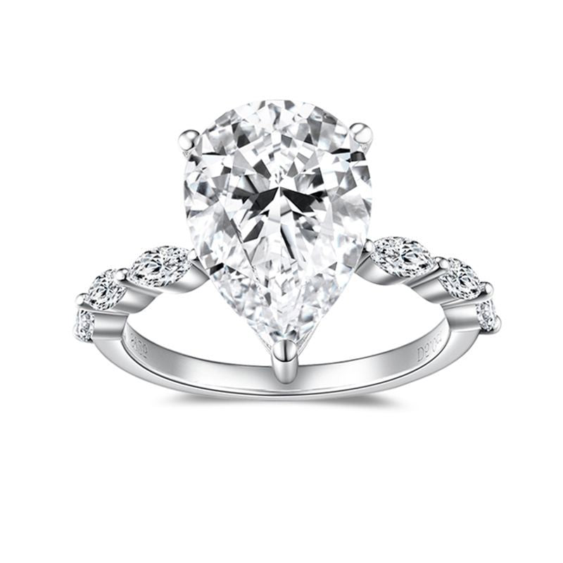 5.00CT Pear Cut  Moissanite Diamond Ring